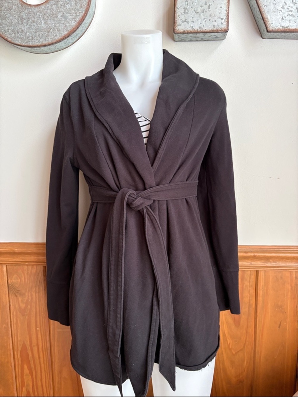 ON Sz S Tie-Waist lightweight Maternity jacket - Black